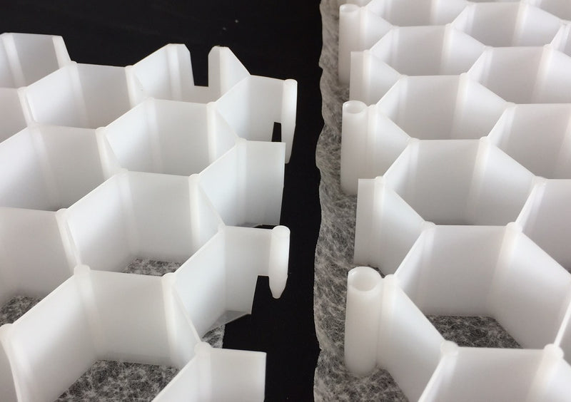 ferax Kiesplatte HDPE weiß mit Geotextil, 30 mm Höhe