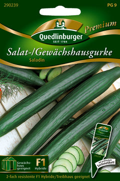 QUEDLINBURGER SAATGUT Saladin PG 9 Premium Gewächshausgurke (dunkelgrün)