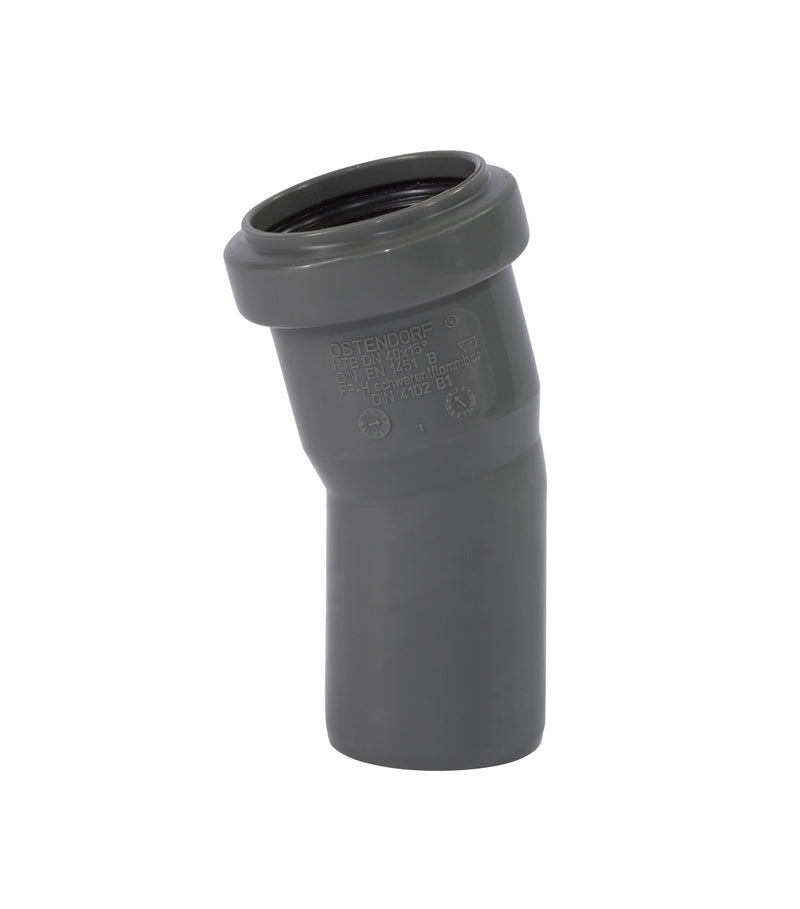 Gebr. Ostendorf Kunststoffe HTsafeB Bogen DN 40 15° grau, Kunststoff
