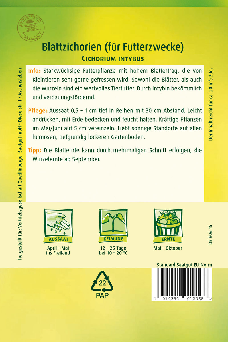 QUEDLINBURGER SAATGUT Blattzichorie GP 20 g PG 6 Futterpflanze