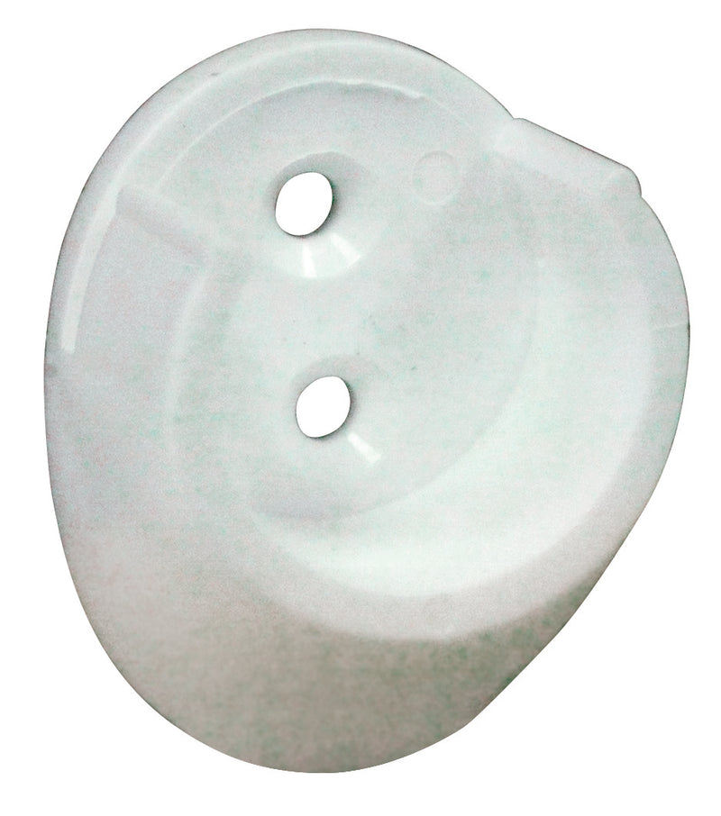 HSI Schrankrohrlager Wandscheibe weiß aus Kunststoff für 25 mm (2 Stück)