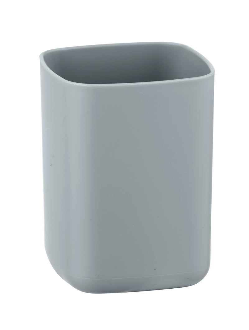 WENKO Barcelona Zahnputzbecher grau, standfest, mit Maßen 7 x 10 x 7 cm