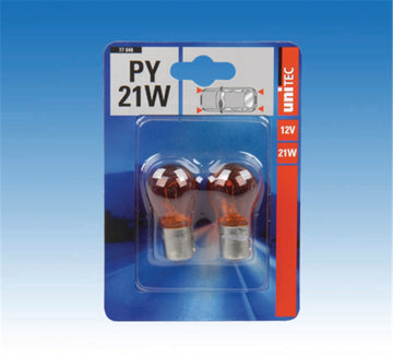 UNITEC Kugellampe gelb PY21W 12 V (2 Stück)
