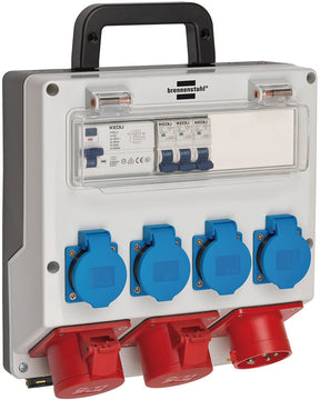 brennenstuhl Wandverteiler 16A grau mit 2x CEE und 4x Schuko, IP44