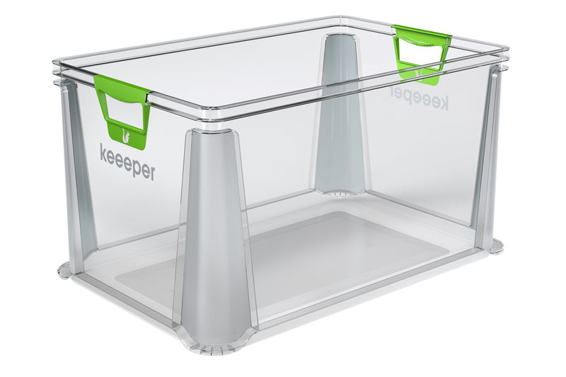 KEEEPER Euro-Box LUIS 64 L transparent mit Softgriffen, 59×39×32 cm