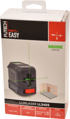 FUTECH LL3405 Kreuzlinienlaser grün, Linienlaser mit Empfänger-Modus