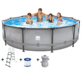 Happy People Stahlrahmenpool-Set Quick-Up-Pool grau