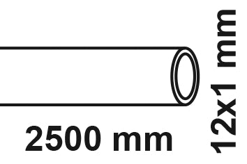 Schütte Kupferrohr Stange blank, 1 mm, 2,5 m