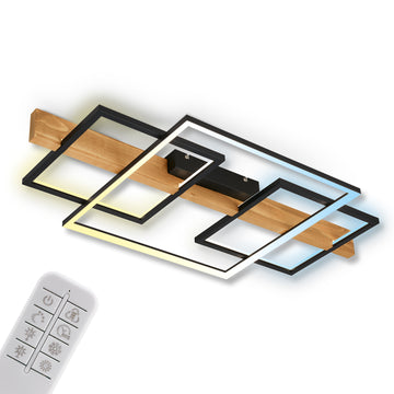 BRILONER Leuchten Deckenleuchte Schwarz Holz 44W