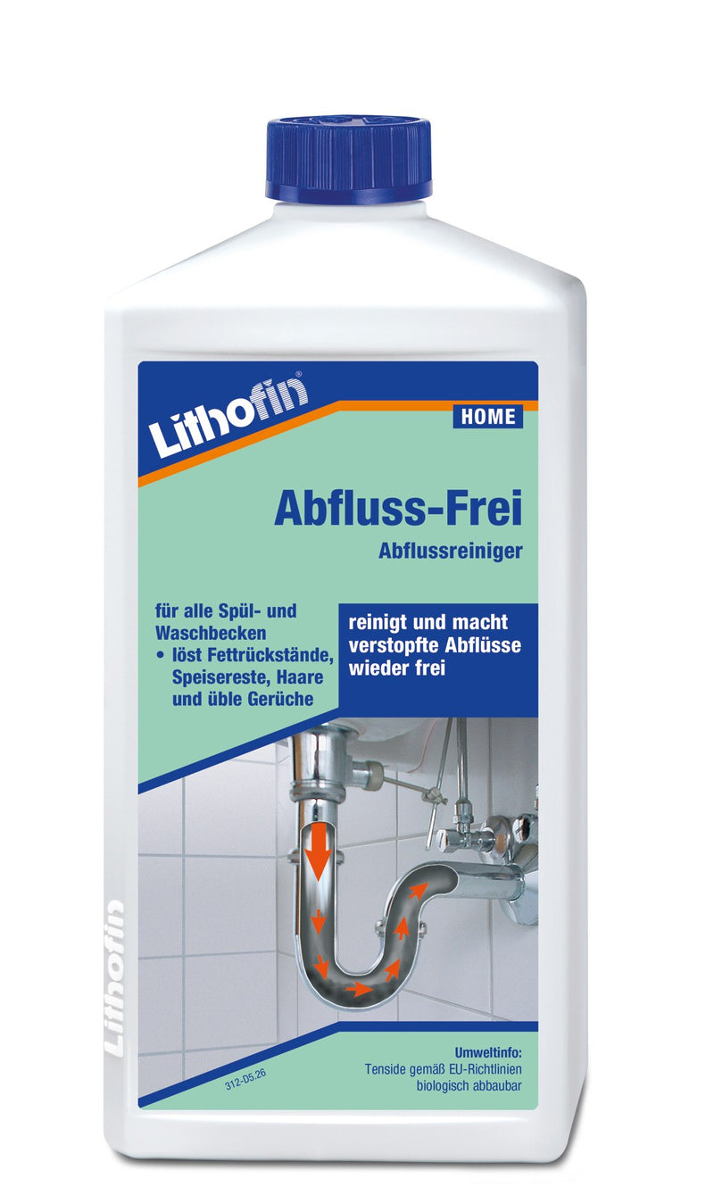 Lithofin Abfluss-Frei gebrauchsfertiger Reiniger 1 l für Spül- und Waschbecken