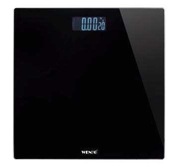WENKO Personenwaage LCD, schwarz, digital 28x28 cm (Modell 24460100)
