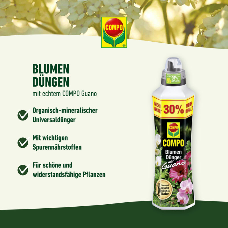 COMPO Blumendünger mit Guano Flüssigdünger für Außen