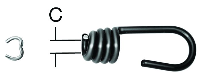 VORMANN Spannhaken schwarz für Gummiseil bis Ø 8 mm (2 Stück)