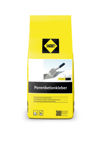 SAKRET Porenbetonkleber, Plansteinmörtel, innen & außen (5 kg)