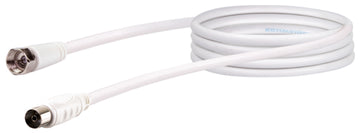 SCHWAIGER SAT Adapter-Anschlusskabel weiß, 1,5 m, 75 dB, 2-fach geschirmt