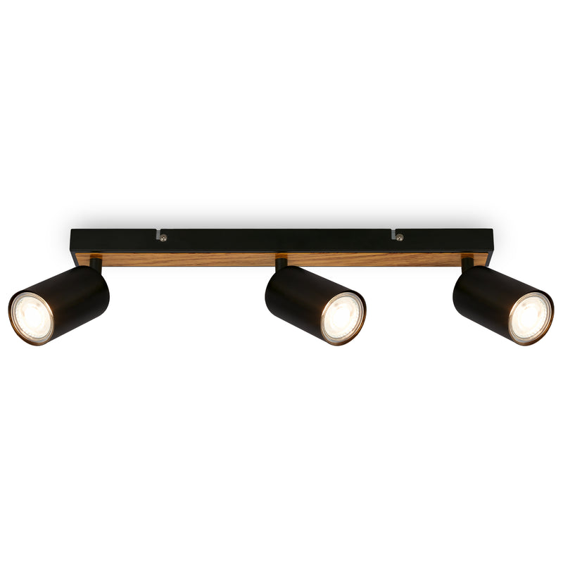 BRILONER Leuchten Spotleuchte 3xGU10 in black-wood