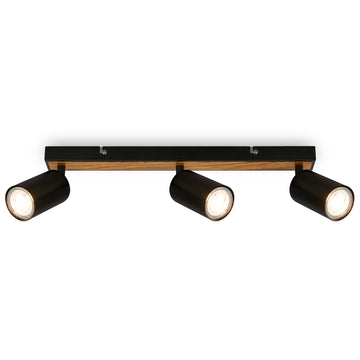 BRILONER Leuchten Spotleuchte 3xGU10 in black-wood