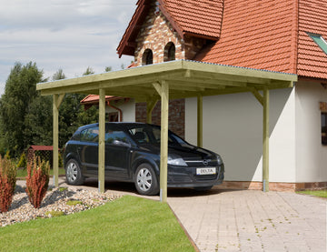 DELTA Gartenholz Einzelcarport Kiefer grün, freistehend 303x505 cm