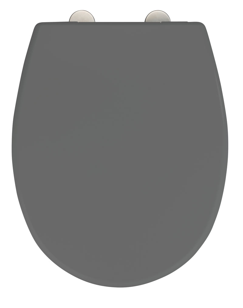 WENKO Vorno Neo WC-Sitz grau aus Duroplast, 370 x 460 mm