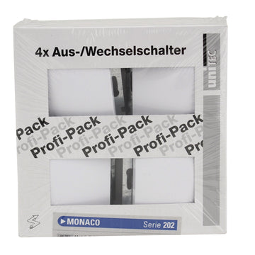 UNITEC A/Wechselschalter-Set Monaco Serie202, edelstahl, 4 Stück