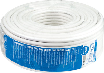 Schwaiger Koaxialkabel 90 dB, 75-Ohm, weiß, 50 m Ring