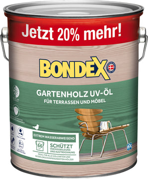 Bondex Gartenholz UV-Öl farblos 3 l, wasserbasierte Holzpflege