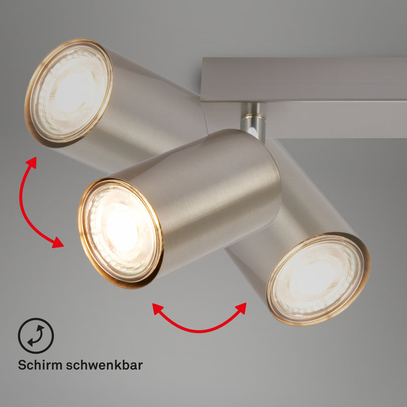 BRILONER Leuchten Spotleuchte 2xGU10 in matt-nickel