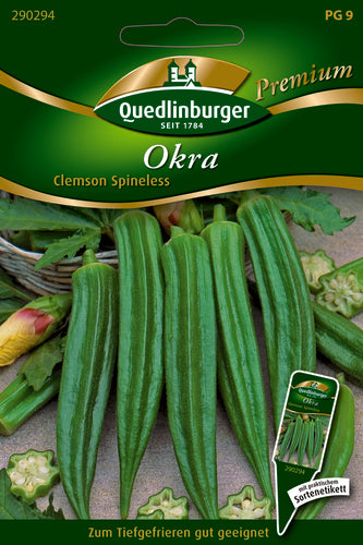 QUEDLINBURGER SAATGUT Clemson Spineless PG 9 Premium Okra (dunkelgrün)