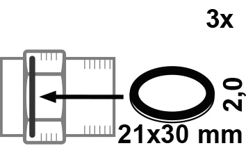 Schütte HD Fiber Verschraubungsdichtung, 3 Stück, Flachdichtung