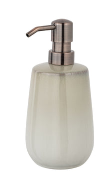 WENKO Marano Seifenspender aus Keramik, beige (H 18,8 cm, Ø 10 cm)