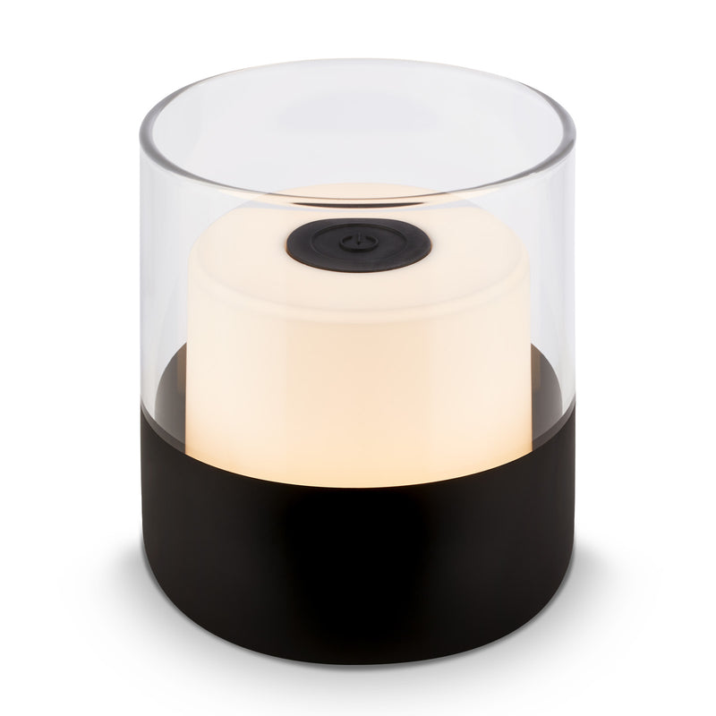 BRILONER Leuchten LED-Tischleuchte mit Akku, Glas schwarz, 2 W