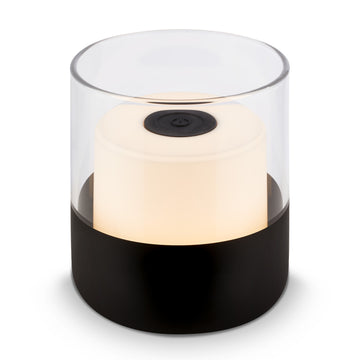 BRILONER Leuchten LED-Tischleuchte mit Akku, Glas schwarz, 2 W