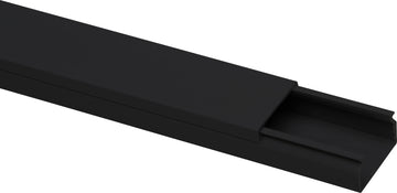 Kopp Kabelkanal 30 x 15 mm schwarz, 2 m mit abnehmbarem Deckel & Bodenlochung