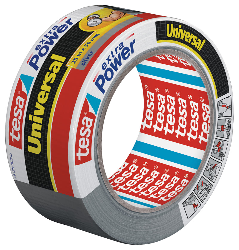 tesa extra Power Univers. Gewebeband 1 Rolle, 48 mm – Silber