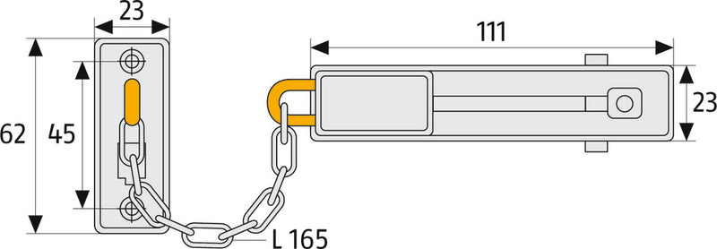 ABUS SK66 N Türkette vernickelt für Türsicherung, im Blister
