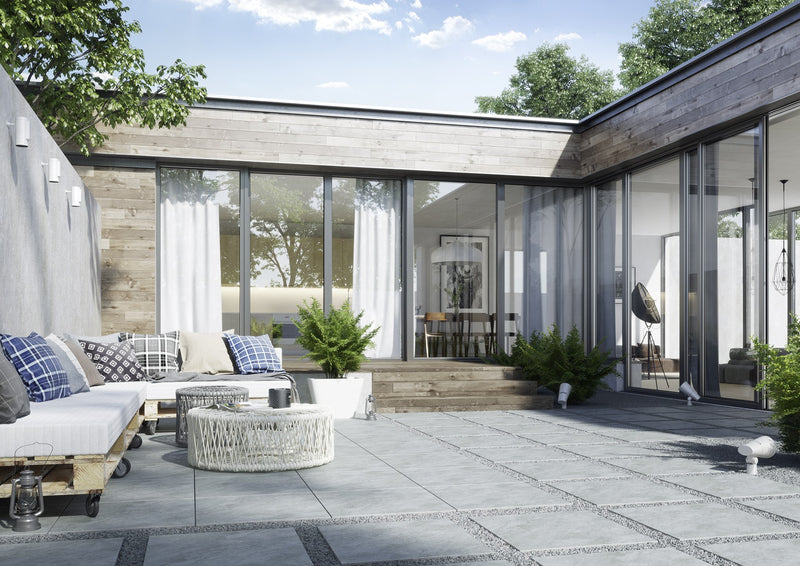 Meissen ATAKAMA 2.0 Terrassenplatte 59,3x59,3 cm grey matt (Keramik), Paket à 2 Stück (0,7 m²)