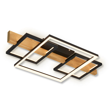 BRILONER Leuchten Deckenleuchte Schwarz Holz 32W