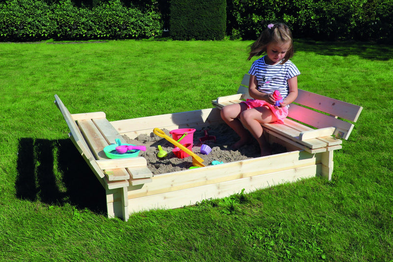 Joda® Sandkasten Maya aus Fichte naturbelassen 120x120x20 cm