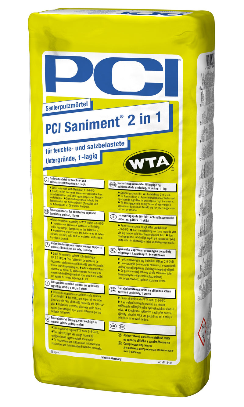 PCI Saniment 2in1 Sanierputz weiß als Oberputz 25 kg