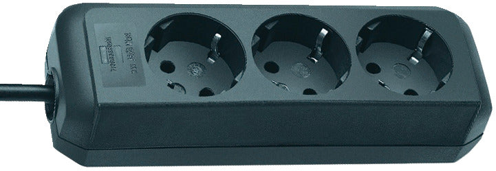 brennenstuhl Eco-Line Steckdosenleiste 3-fach, schwarz, 1,5 m Kabel
