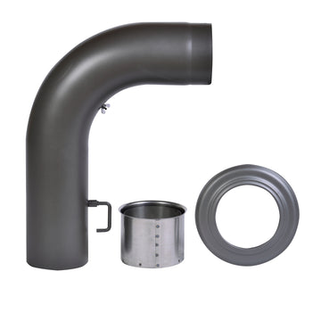 FIREFIX Rohr-Set Bogen gezogen 3-tlg. aus Stahlblech dunkelgrau, 2 mm