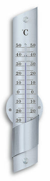 TFA Thermometer für Innen & Außen, Aluminium eloxiert, analog, Breite 56 mm