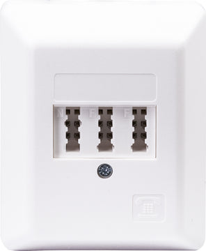 SCHWAIGER Telefon-Anschlussdose universal AP, 3fach, weiß