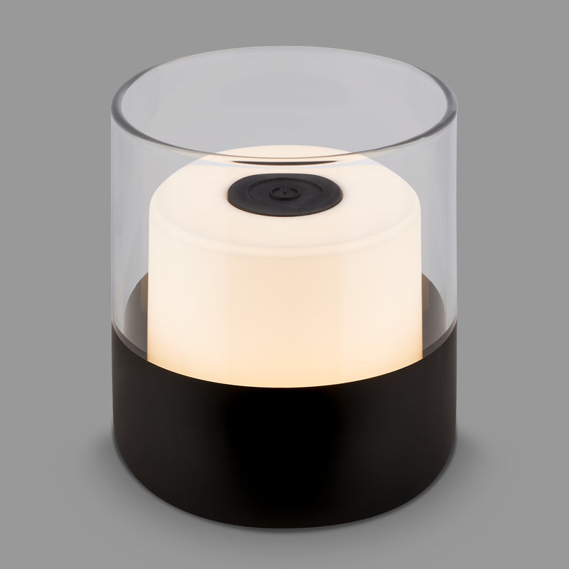 BRILONER Leuchten LED-Tischleuchte mit Akku, Glas schwarz, 2 W