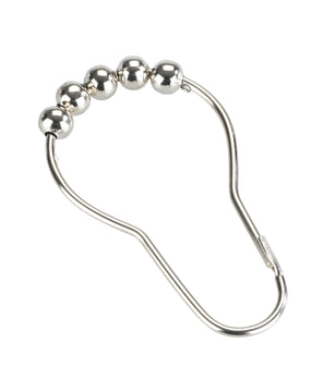 WENKO Duschvorhangringe verchromter Stahl silber, 30 mm, 12er Set