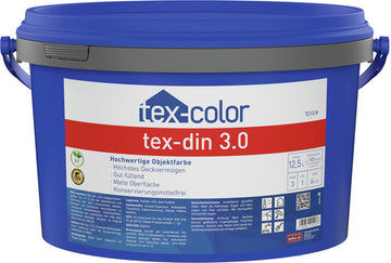 Tex-Color tex-din 3.0 Innenwandfarbe weiß, wasserbasierte Dispersionsfarbe 12,5 l