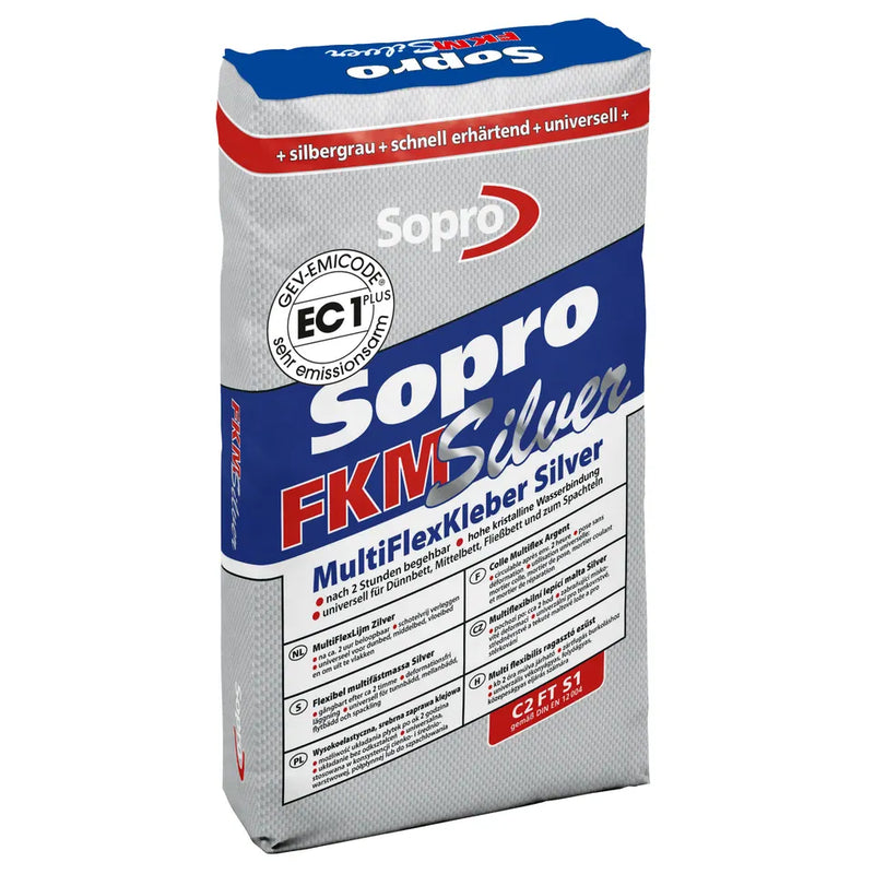 Sopro FKM 600 Silbergrauer Multiflexkleber als Zementkleber, 25 kg Sack