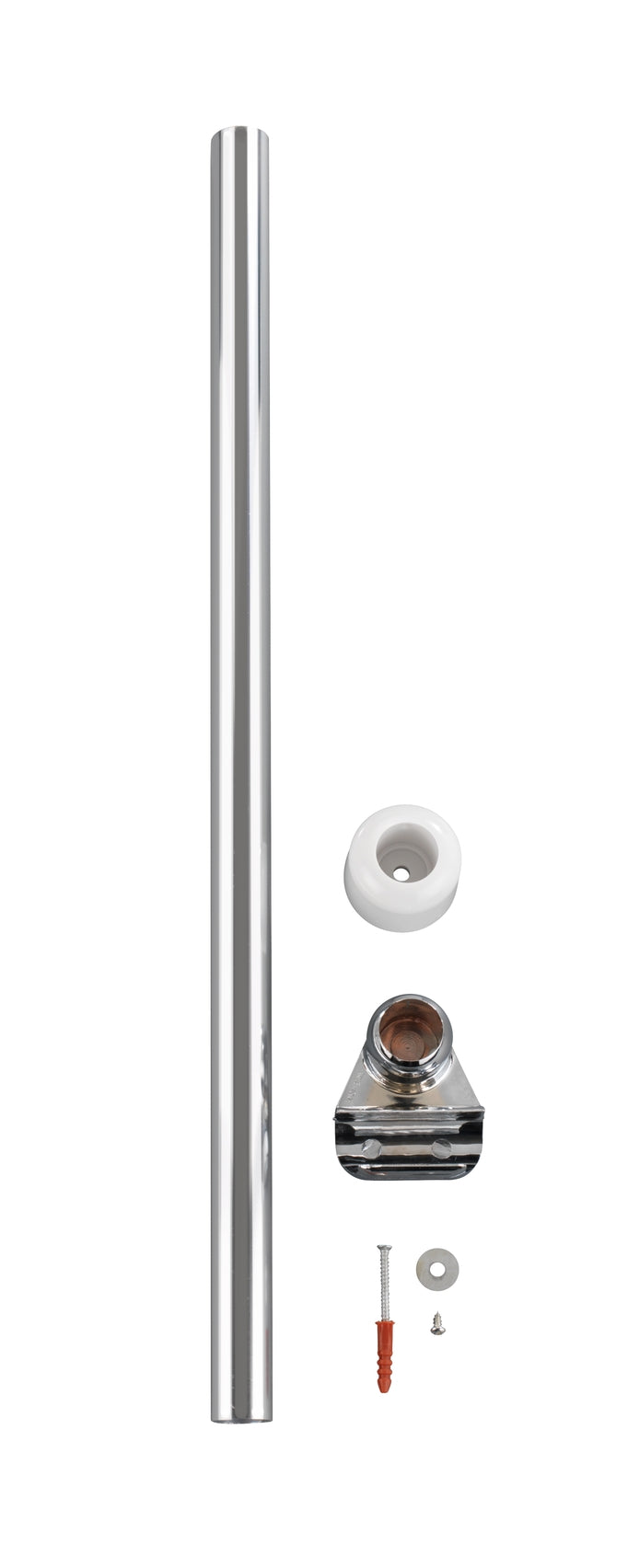 WENKO Deckenstütze für Teleskop-Duschstangen, chrom, 57 cm Länge