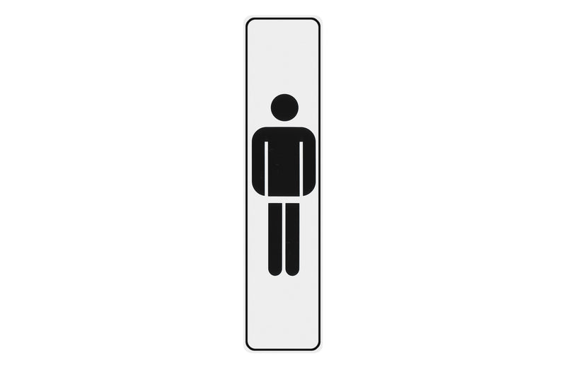 Conmetall Meister Hinweisschild Symbol Herren, PVC weiß, selbstklebend, 200 x 48 mm