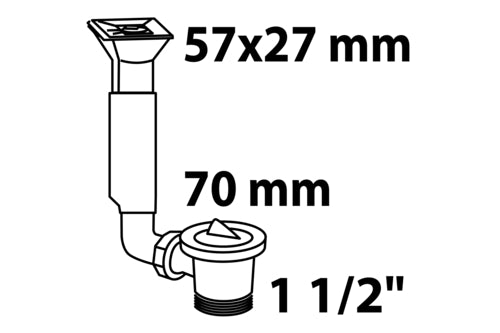 Schütte SP Ab-/Überlaufventil 1 1/2" AG x 70 mm für Tropfflächen